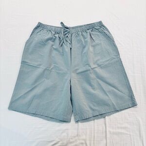 Women’s Light Blue Bermuda Drawstring Cotton Shorts Size L